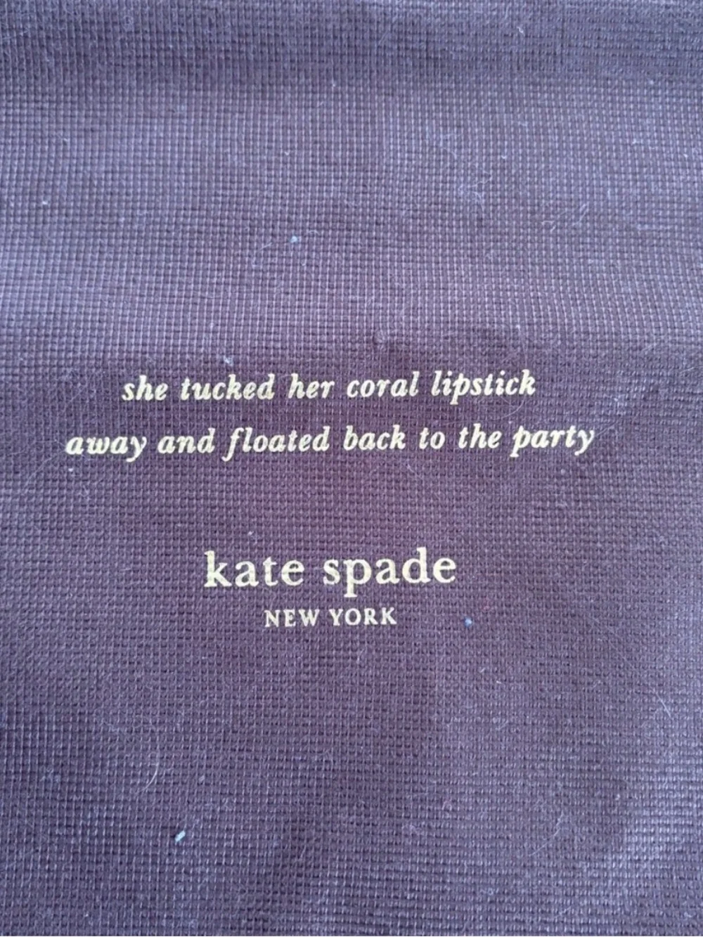 kate spade brown dust bag with gold logo